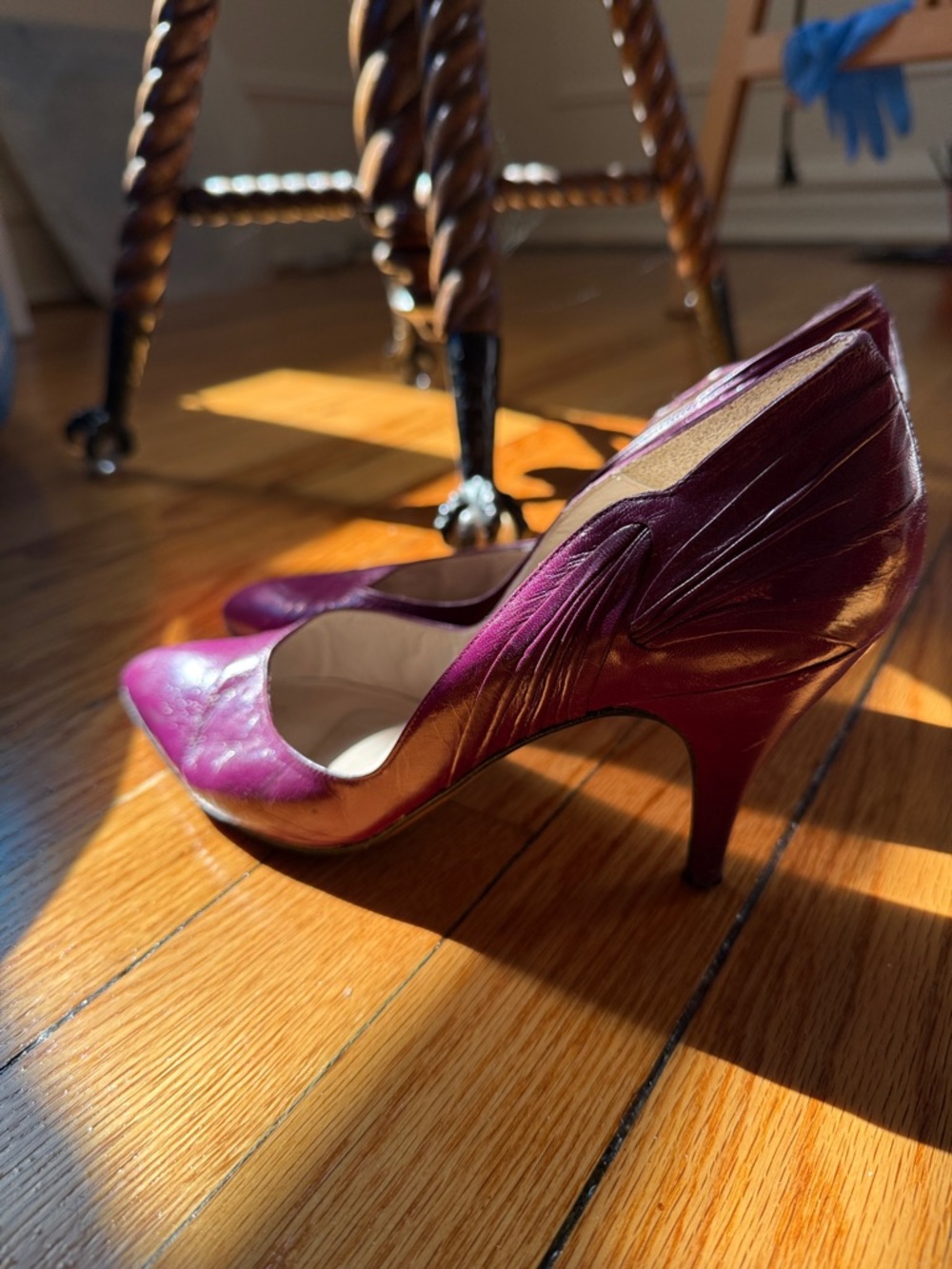 Vintage caressa by Timothy’s Purple Pointed-Toe Leather Heels 7.5M